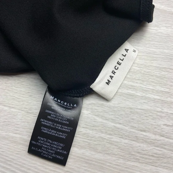 Marcella NYC Cabrini Top European Ponte & Mesh Drape Top Medium - Picture 15 of 16